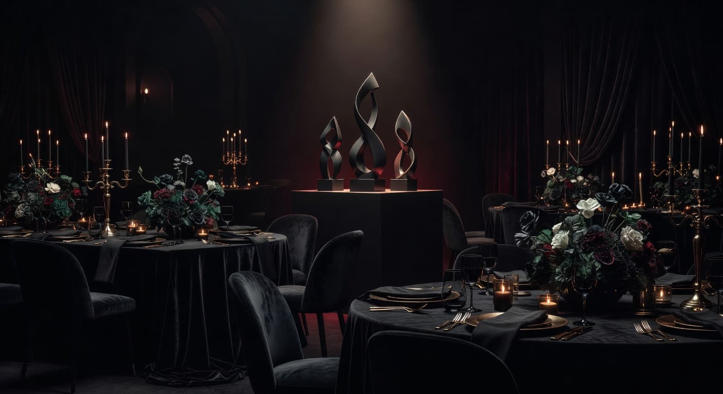 Annual gala awards room before guests arrive