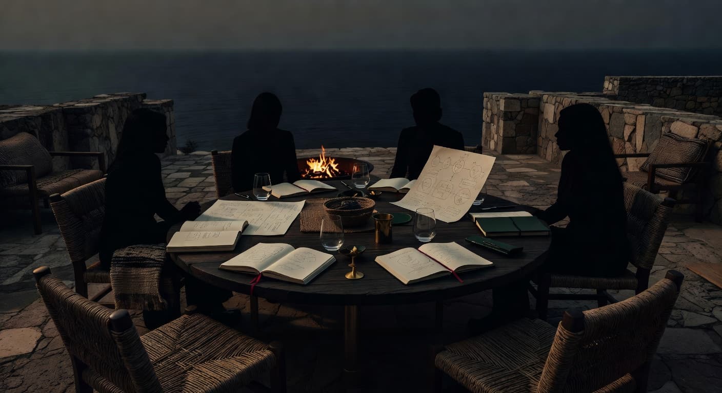 Private coastal mastermind retreat table
